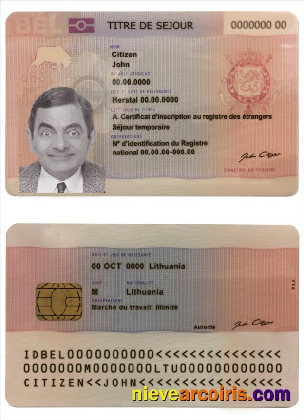 Belgium permanent residence card